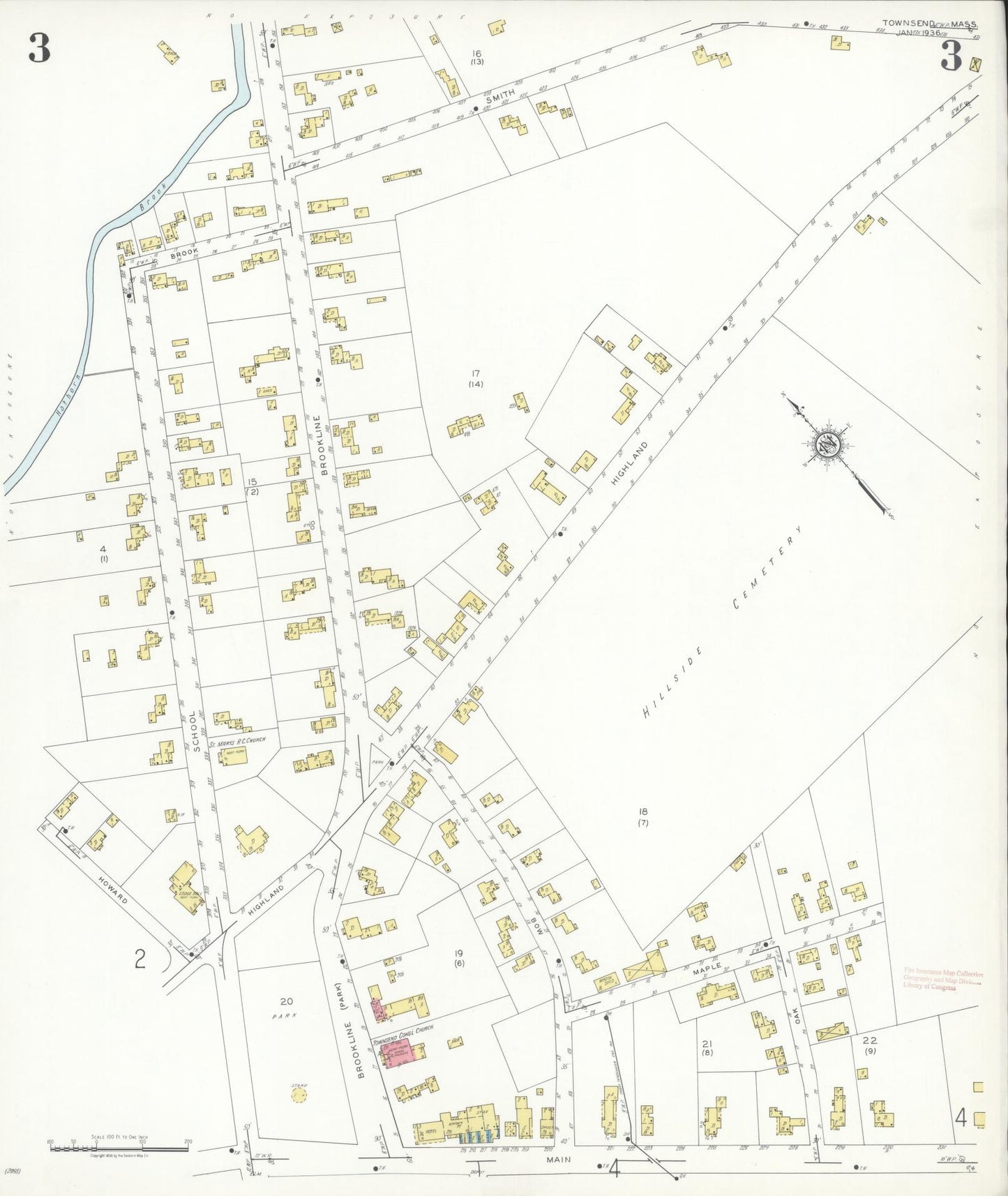 Sanborn Fire Insurance Map from Townsend, Middlesex County, Massachusetts (1936), Sheet #0003 - Complete Map Set gallery image, historic Sanborn map, vintage wall art, Massachusetts Massachusetts