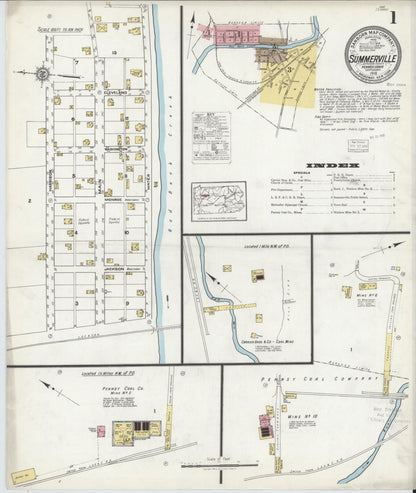Sanborn Fire Insurance Map from Summerville, Jefferson County, Pennsylvania (1918), Sheet #0001 - Complete Map Set gallery image, historic Sanborn map, vintage wall art, Pennsylvania Pennsylvania