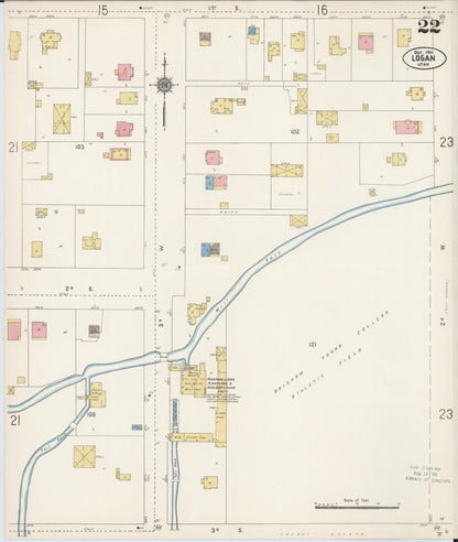 Sanborn Fire Insurance Map from Logan, Cache County, Utah (1911), Sheet #0022 - Complete Map Set gallery image, historic Sanborn map, vintage wall art, Utah Utah