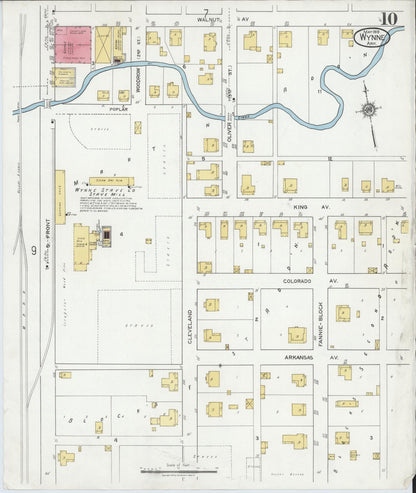 Sanborn Fire Insurance Map from Wynne, Cross County, Arkansas (1919), Sheet #0010 - Complete Map Set gallery image, historic Sanborn map, vintage wall art, Arkansas Arkansas
