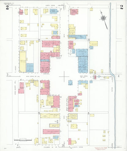 Sanborn Fire Insurance Map from Greensburg, Green County, Kentucky (1941), Sheet #0002 - Complete Map Set gallery image, historic Sanborn map, vintage wall art, Kentucky Kentucky