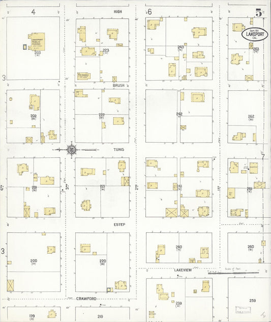 Sanborn Fire Insurance Map from Lakeport, Lake County, California (1911), Sheet #0005 - Historic Sanborn Fire Insurance Map Print, vintage old map wall art, antique decor, genealogy gift, California California map