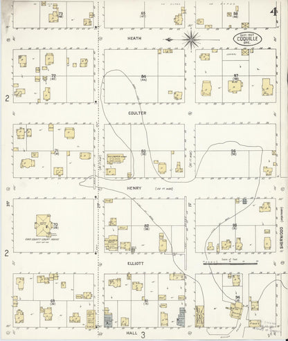 Sanborn Fire Insurance Map from Coquille, Coos County, Oregon (1907), Sheet #0004 - Complete Map Set gallery image, historic Sanborn map, vintage wall art, Oregon Oregon