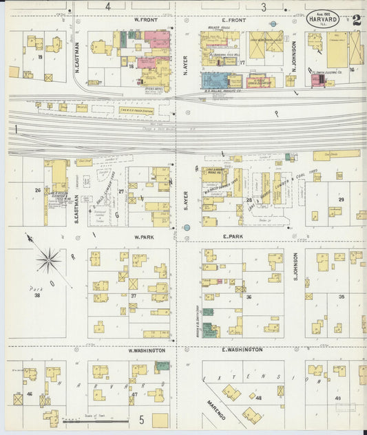 Sanborn Fire Insurance Map from Harvard, McHenry County, Illinois (1902), Sheet #0002 - Historic Sanborn Fire Insurance Map Print, vintage old map wall art, antique decor, genealogy gift, Illinois Illinois map