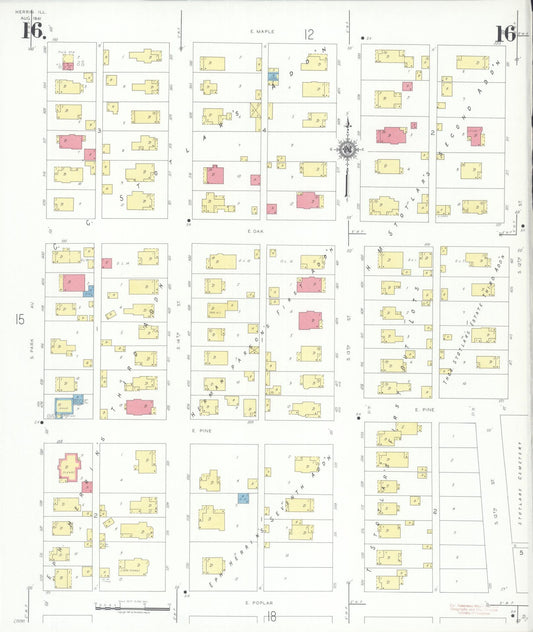 Sanborn Fire Insurance Map from Herrin, Williamson County, Illinois (1941), Sheet #0016 - Historic Sanborn Fire Insurance Map Print, vintage old map wall art, antique decor, genealogy gift, Illinois Illinois map