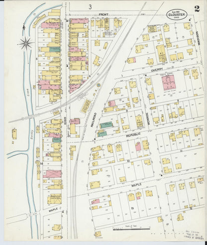 Sanborn Fire Insurance Map from Glouster, Athens County, Ohio (1901), Sheet #0002 - Historic Sanborn Fire Insurance Map Print, vintage old map wall art, antique decor, genealogy gift, Ohio Ohio map