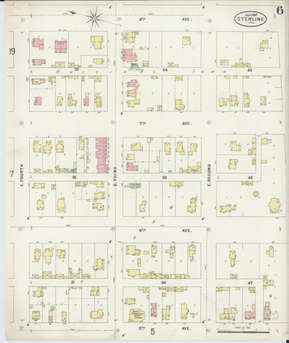 Sanborn Fire Insurance Map from Sterling, Whiteside County, Illinois (1897), Sheet #0006 - Complete Map Set gallery image, historic Sanborn map, vintage wall art, Illinois Illinois