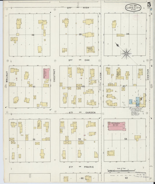 Sanborn Fire Insurance Map from Lake City, Wabasha County, Minnesota (1894), Sheet #0005 - Historic Sanborn Fire Insurance Map Print, vintage old map wall art, antique decor, genealogy gift, Minnesota Minnesota map