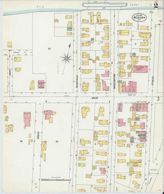 Sanborn Fire Insurance Map from Mohawk, Herkimer County, New York (1902), Sheet #0002 - Historic Sanborn Fire Insurance Map Print, vintage old map wall art, antique decor, genealogy gift, New York New York map