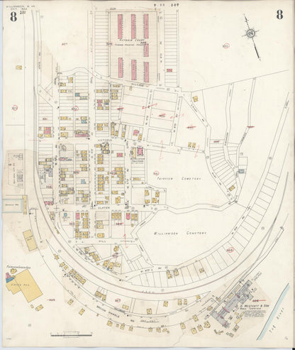 Sanborn Fire Insurance Map from Williamson, Mingo County, West Virginia (1943), Sheet #0008 - Complete Map Set gallery image, historic Sanborn map, vintage wall art, West Virginia West Virginia