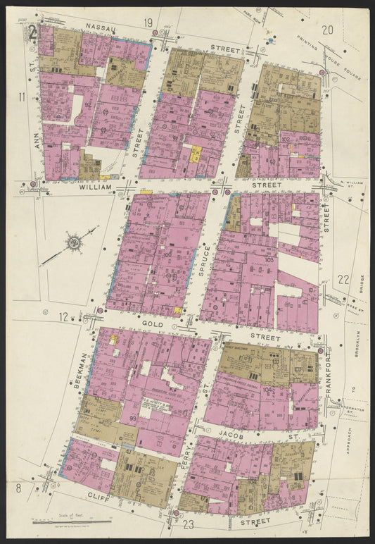 Sanborn Fire Insurance Map from New York, Bronx, Manhattan, New York (1923), Sheet #0021 - Historic Sanborn Fire Insurance Map Print, vintage old map wall art, antique decor, genealogy gift, New York New York map