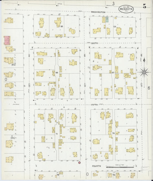 Sanborn Fire Insurance Map from Mendota, La Salle County, Illinois (1902), Sheet #0005 - Historic Sanborn Fire Insurance Map Print, vintage old map wall art, antique decor, genealogy gift, Illinois Illinois map
