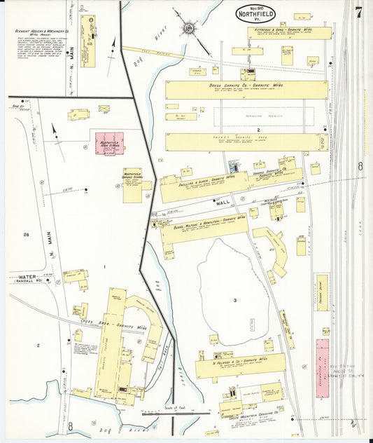 Sanborn Fire Insurance Map from Northfield, Washington County, Vermont (1910), Sheet #0007 - Historic Sanborn Fire Insurance Map Print, vintage old map wall art, antique decor, genealogy gift, Vermont Vermont map