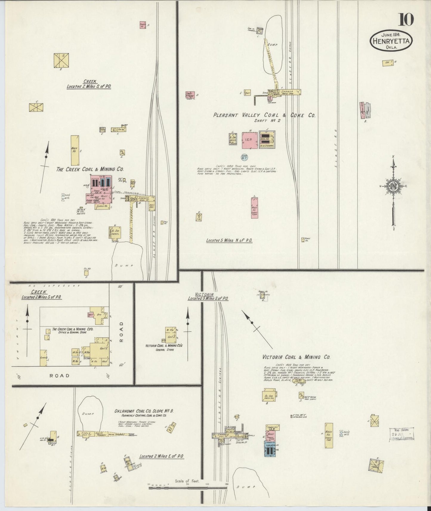Sanborn Fire Insurance Map from Henryetta, Okmulgee County, Oklahoma (1914), Sheet #0010 - Complete Map Set gallery image, historic Sanborn map, vintage wall art, Oklahoma Oklahoma