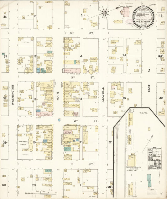 Sanborn Fire Insurance Map from Ketchum, Blaine County, Idaho (1888), Sheet #0001 - Historic Sanborn Fire Insurance Map Print, vintage old map wall art, antique decor, genealogy gift, Idaho Idaho map