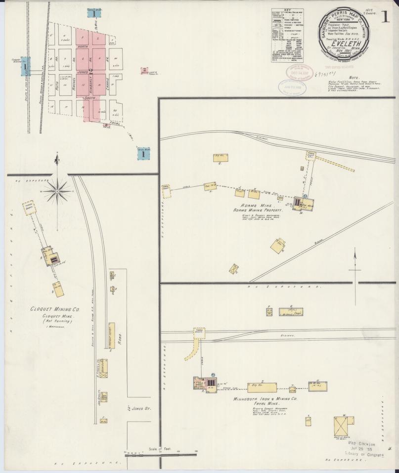Sanborn Fire Insurance Map from Eveleth, Saint Louis County, Minnesota. (1897) – Map View