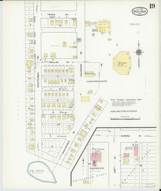 Sanborn Fire Insurance Map from Boulder, Boulder County, Colorado (1910), Sheet #0019 - Historic Sanborn Fire Insurance Map Print, vintage old map wall art, antique decor, genealogy gift, Colorado Colorado map