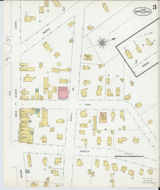 Sanborn Fire Insurance Map from Garrettsville, Portage County, Ohio (1899), Sheet #0003 - Historic Sanborn Fire Insurance Map Print, vintage old map wall art, antique decor, genealogy gift, Ohio Ohio map