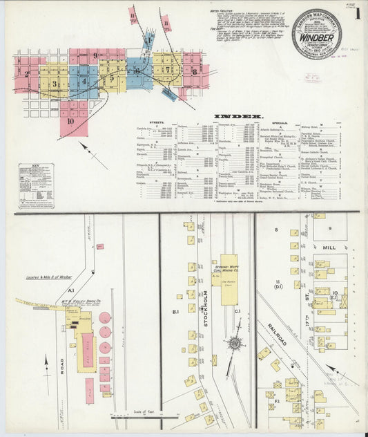 Sanborn Fire Insurance Map from Windber, Somerset County, Pennsylvania (1910), Sheet #0001 - Historic Sanborn Fire Insurance Map Print, vintage old map wall art, antique decor, genealogy gift, Pennsylvania Pennsylvania map