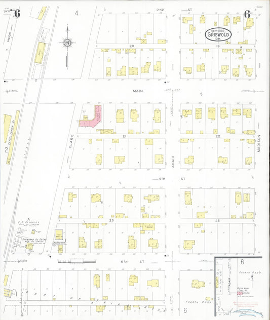 Sanborn Fire Insurance Map from Griswold, Cass County, Iowa (1930), Sheet #0006 - Historic Sanborn Fire Insurance Map Print, vintage old map wall art