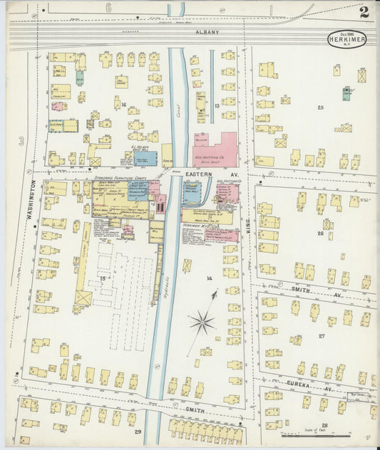 Sanborn Fire Insurance Map from Herkimer, Herkimer County, New York (1895), Sheet #0002 - Historic Sanborn Fire Insurance Map Print, vintage old map wall art, antique decor, genealogy gift, New York New York map