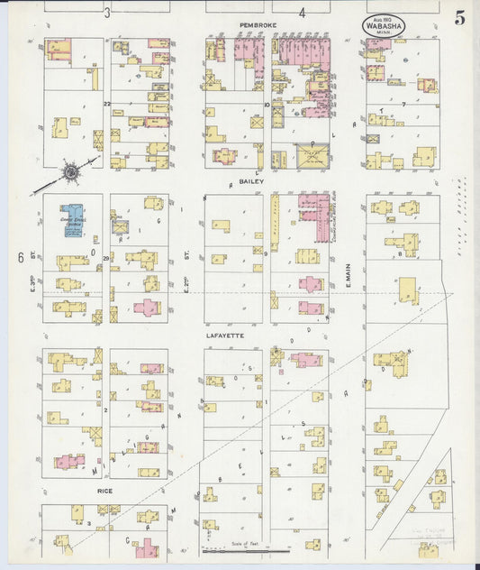 Sanborn Fire Insurance Map from Wabasha, Wabasha County, Minnesota (1910), Sheet #0005 - Historic Sanborn Fire Insurance Map Print, vintage old map wall art, antique decor, genealogy gift, Minnesota Minnesota map
