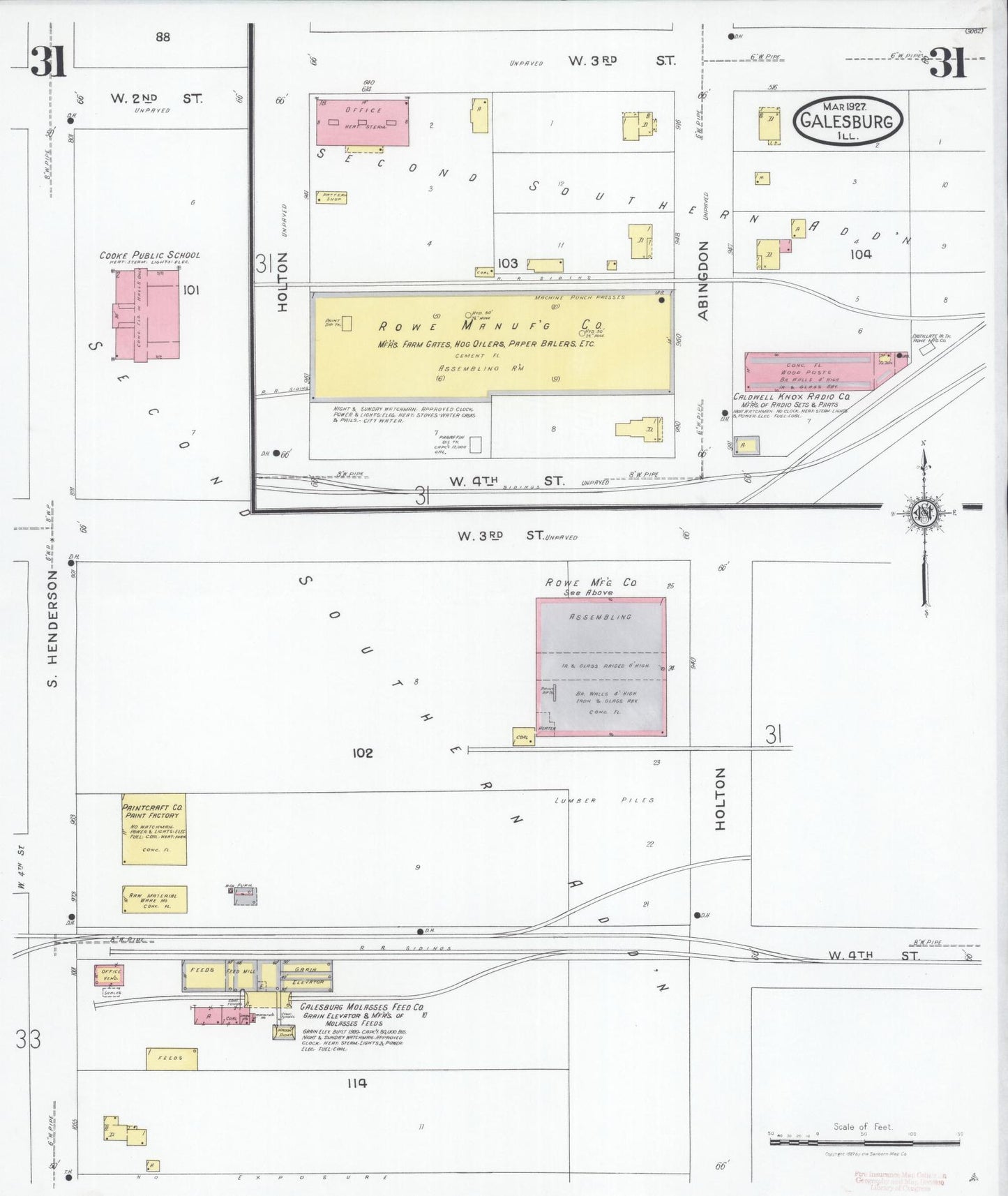 Sanborn Fire Insurance Map from Galesburg, Knox County, Illinois (1927), Sheet #0031 - Complete Map Set gallery image, historic Sanborn map, vintage wall art, Illinois Illinois