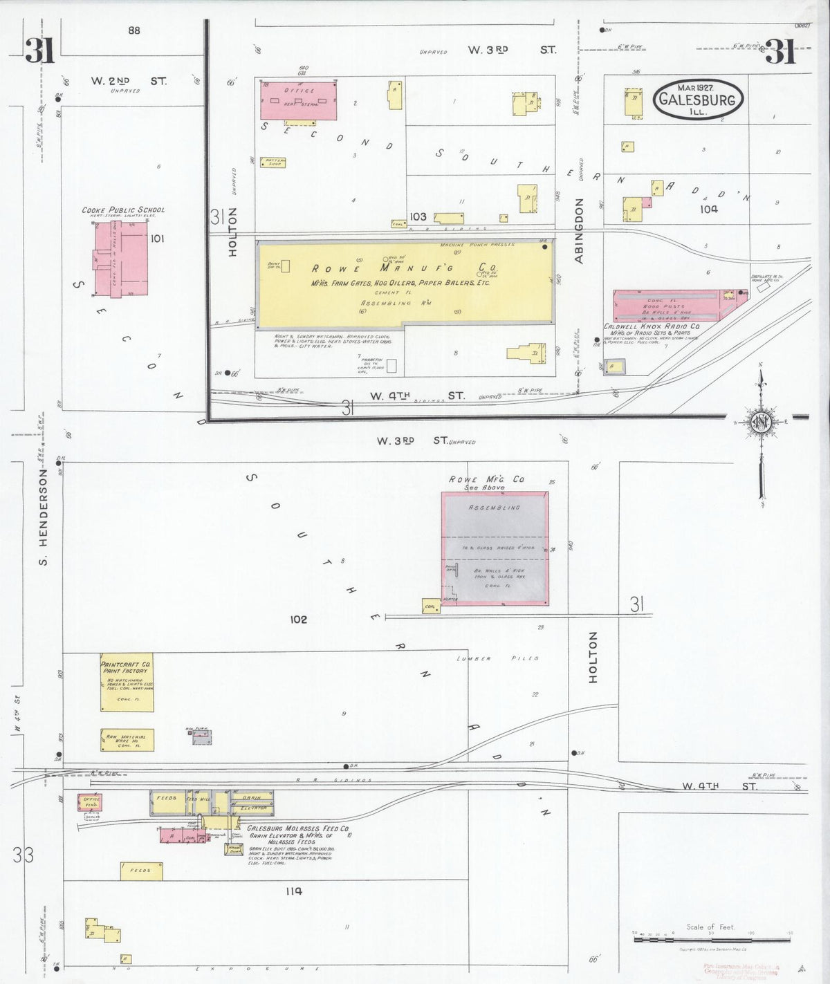 Sanborn Fire Insurance Map from Galesburg, Knox County, Illinois (1927), Sheet #0031 - Complete Map Set gallery image, historic Sanborn map, vintage wall art, Illinois Illinois