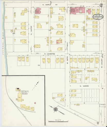 Sanborn Fire Insurance Map from Covington, Independent Cities, Virginia (1913), Sheet #0002 - Complete Map Set gallery image, historic Sanborn map, vintage wall art, Virginia Virginia