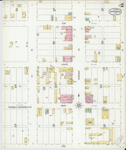 Sanborn Fire Insurance Map from Arapahoe, Furnas County, Nebraska (1899), Sheet #0002 - Complete Map Set gallery image, historic Sanborn map, vintage wall art, Nebraska Nebraska