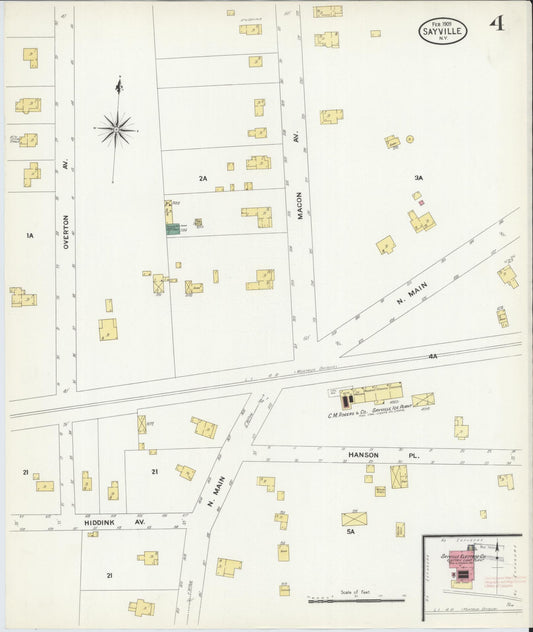 Sanborn Fire Insurance Map from Sayville, Suffolk County, New York (1909), Sheet #0004 - Historic Sanborn Fire Insurance Map Print, vintage old map wall art, antique decor, genealogy gift, New York New York map