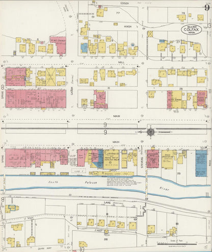 Sanborn Fire Insurance Map from Colfax, Whitman County, Washington (1922), Sheet #0009 - Complete Map Set gallery image, historic Sanborn map, vintage wall art, Washington Washington