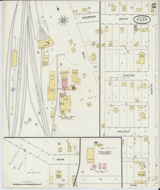 Sanborn Fire Insurance Map from Buda, Bureau County, Illinois (1894), Sheet #0002 - Historic Sanborn Fire Insurance Map Print, vintage old map wall art, antique decor, genealogy gift, Illinois Illinois map