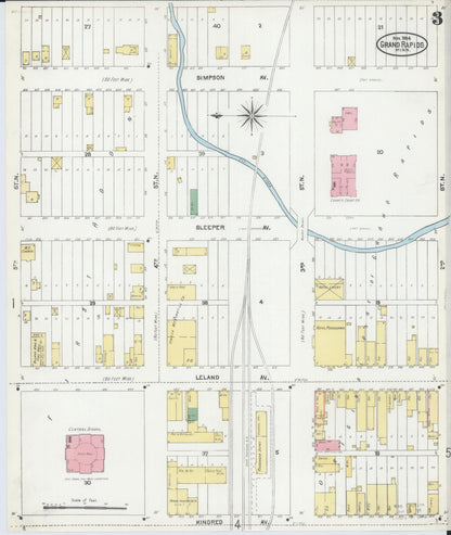 Sanborn Fire Insurance Map from Grand Rapids, Itasca County, Minnesota (1904), Sheet #0003 - Historic Sanborn Fire Insurance Map Print, vintage old map wall art, antique decor, genealogy gift, Minnesota Minnesota map