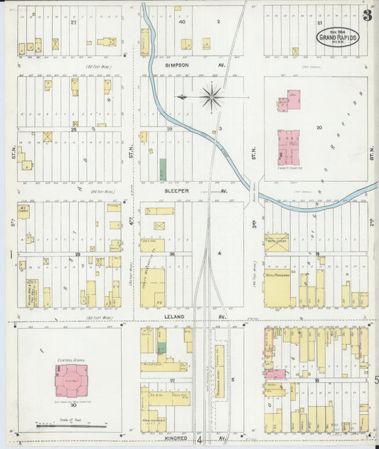 Sanborn Fire Insurance Map from Grand Rapids, Itasca County, Minnesota (1904), Sheet #0003 - Historic Sanborn Fire Insurance Map Print, vintage old map wall art, antique decor, genealogy gift, Minnesota Minnesota map