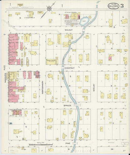 Sanborn Fire Insurance Map from Gillespie, Macoupin County, Illinois (1913), Sheet #0003 - Complete Map Set gallery image, historic Sanborn map, vintage wall art, Illinois Illinois