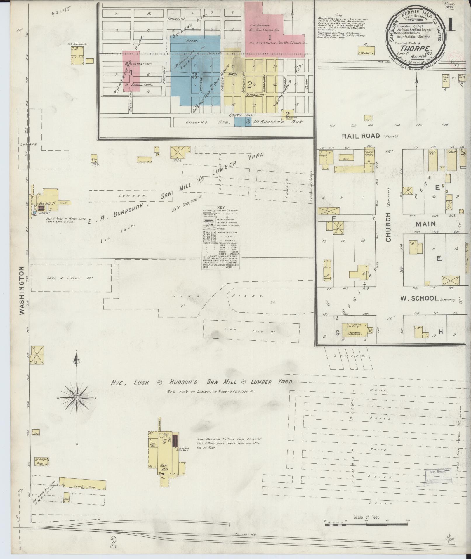 Thorpe, Clark County, Wisconsin (1894) – Sanborn Fire Insurance Map – Map View