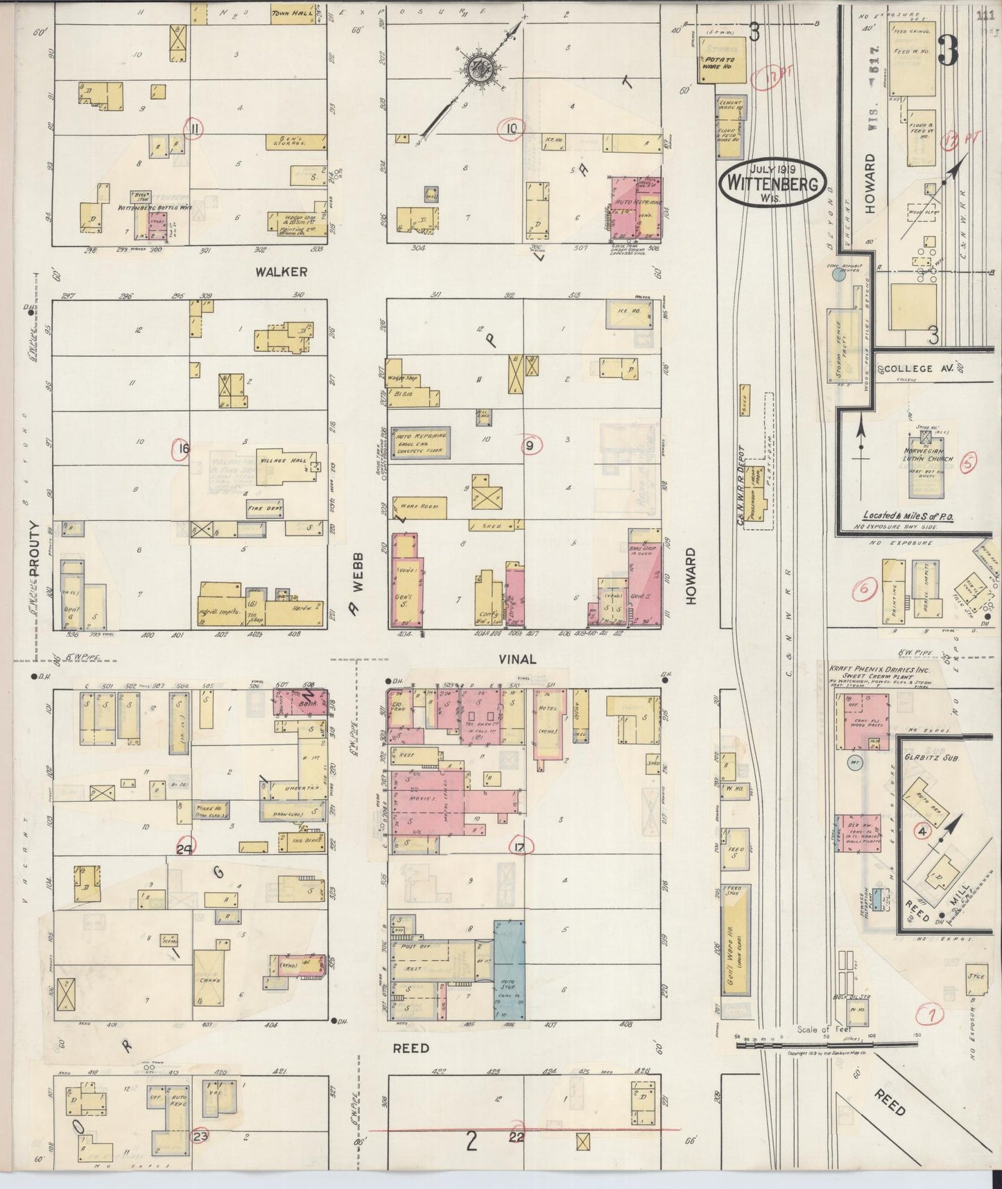 Sanborn Fire Insurance Map from Wittenberg, Shawano County, Wisconsin (1939), Sheet #0003 - Complete Map Set gallery image, historic Sanborn map, vintage wall art, Wisconsin Wisconsin