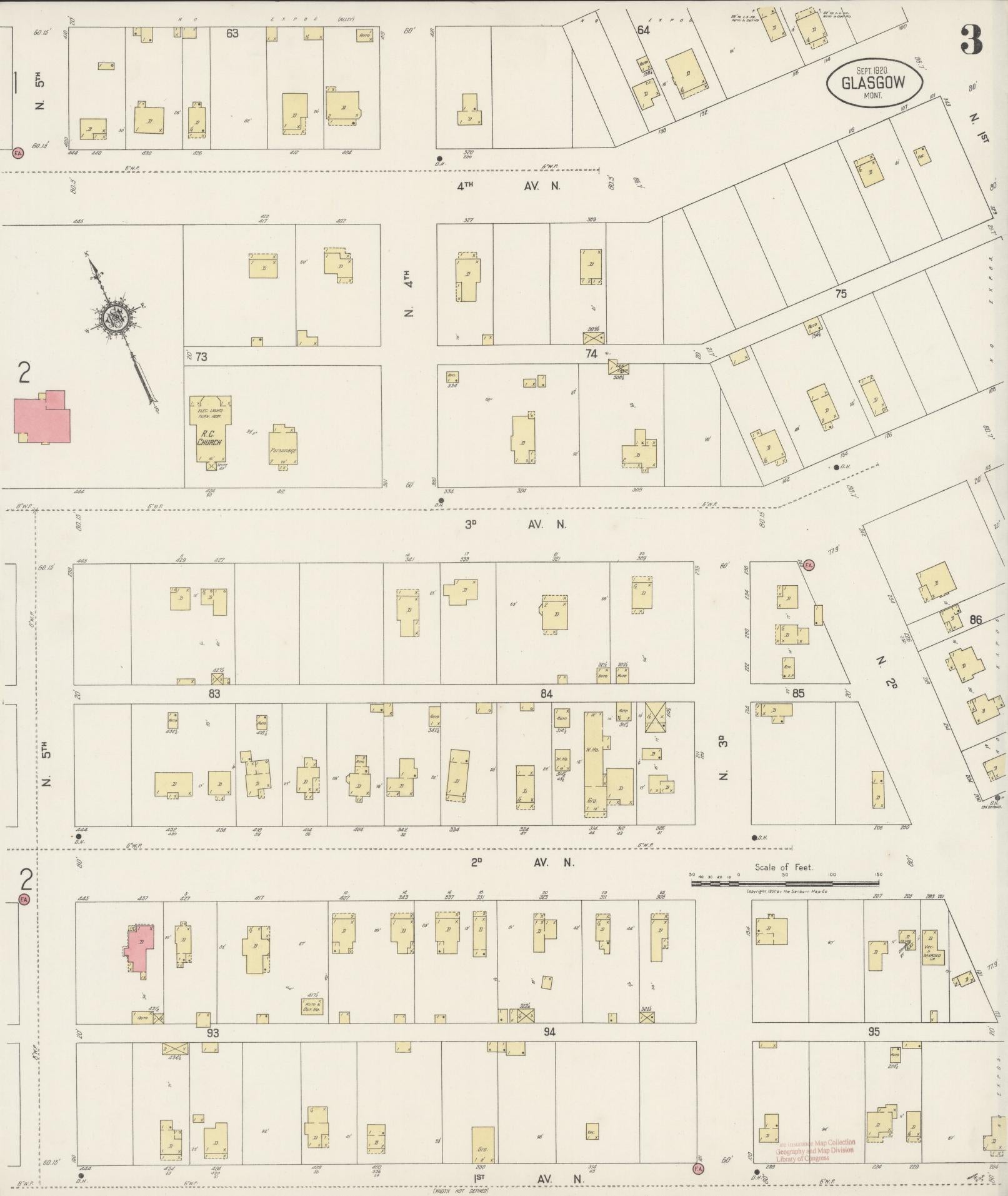 Sanborn Fire Insurance Map from Glasgow, Valley County, Montana (1920), Sheet #0003 - Historic Sanborn Fire Insurance Map Print, vintage old map wall art, antique decor, genealogy gift, Montana Montana map