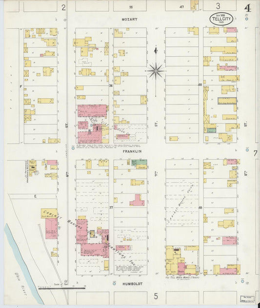 Sanborn Fire Insurance Map from Tell City, Perry County, Indiana (1898), Sheet #0004 - Historic Sanborn Fire Insurance Map Print, vintage old map wall art, antique decor, genealogy gift, Indiana Indiana map