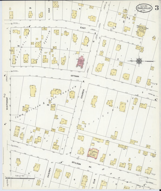 Sanborn Fire Insurance Map from Earlville, La Salle County, Illinois (1910), Sheet #0003 - Historic Sanborn Fire Insurance Map Print, vintage old map wall art, antique decor, genealogy gift, Illinois Illinois map