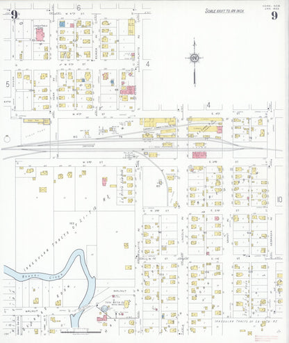 Sanborn Fire Insurance Map from York, York County, Nebraska (1933), Sheet #0009 - Complete Map Set gallery image, historic Sanborn map, vintage wall art, Nebraska Nebraska