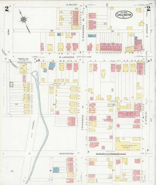 Sanborn Fire Insurance Map from Shillington, Berks County, Pennsylvania (1928), Sheet #0002 - Historic Sanborn Fire Insurance Map Print, vintage old map wall art, antique decor, genealogy gift, Pennsylvania Pennsylvania map