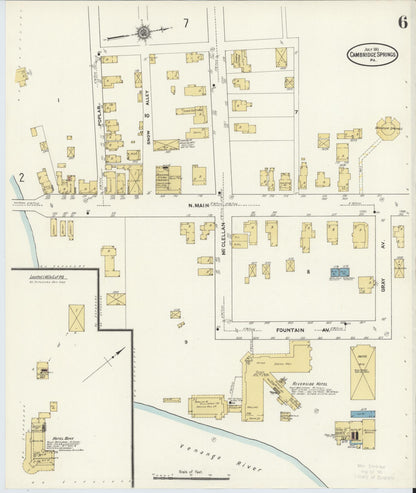 Sanborn Fire Insurance Map from Cambridge Springs, Crawford County, Pennsylvania (1911), Sheet #0006 - Complete Map Set gallery image, historic Sanborn map, vintage wall art, Pennsylvania Pennsylvania