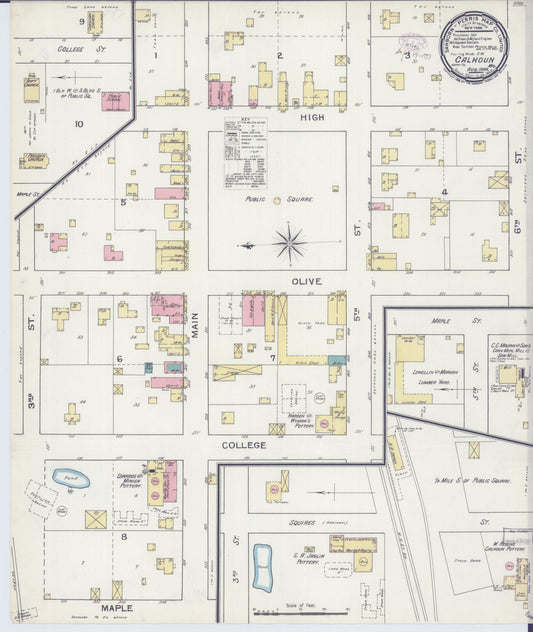 Sanborn Fire Insurance Map from Calhoun, Henry County, Missouri (1893), Sheet #0001 - Historic Sanborn Fire Insurance Map Print, vintage old map wall art, antique decor, genealogy gift, Missouri Missouri map