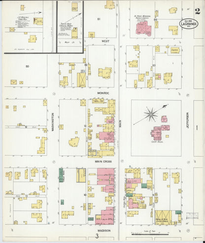 Sanborn Fire Insurance Map from La Grange, Oldham County, Kentucky (1901), Sheet #0002 - Complete Map Set gallery image, historic Sanborn map, vintage wall art, Kentucky Kentucky
