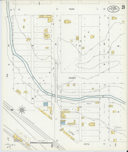 Sanborn Fire Insurance Map from Perry, Noble County, Oklahoma (1903), Sheet #0003 - Complete Map Set gallery image, historic Sanborn map, vintage wall art, Oklahoma Oklahoma