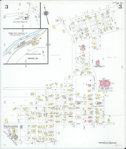 Sanborn Fire Insurance Map from Lewisburg, Preble County, Ohio (1951), Sheet #0003 - Historic Sanborn Fire Insurance Map Print, vintage old map wall art, antique decor, genealogy gift, Ohio Ohio map