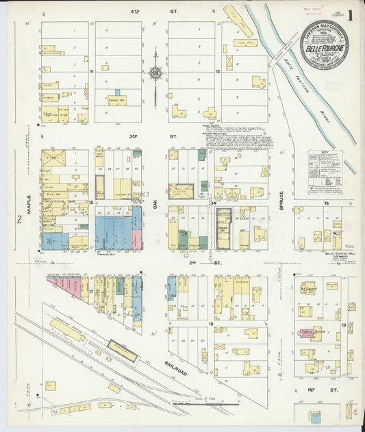 Sanborn Fire Insurance Map from Belle Fourche, Butte County, South Dakota. (1909) – Historic Sanborn Fire Insurance Map Print