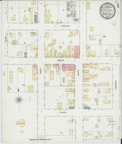 Sanborn Fire Insurance Map from Plainfield, Waushara County, Wisconsin (1894), Sheet #0001 - Historic Sanborn Fire Insurance Map Print, vintage old map wall art, antique decor, genealogy gift, Wisconsin Wisconsin map